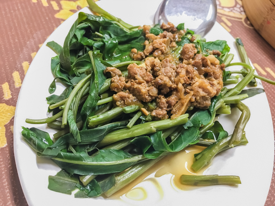 岡山美食 馮家市場麵 地瓜葉。