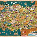 Tureky Map in cartoon