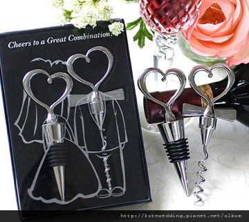 新郎新娘紅酒開瓶器/瓶塞