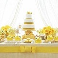 黃色系 甜點桌佈置