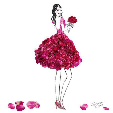 新加坡時尚插畫家Grace Ciao 花瓣禮服 新加坡時尚插畫家Grace Ciao 花瓣禮服