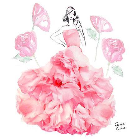 新加坡時尚插畫家Grace Ciao 花瓣禮服 新加坡時尚插畫家Grace Ciao 花瓣禮服