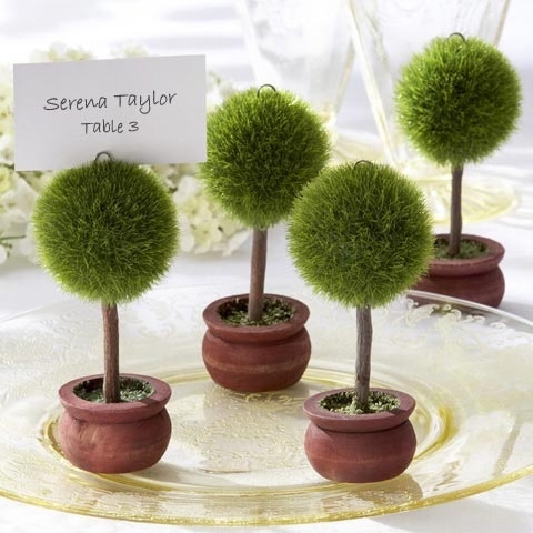 盆栽謝卡夾 綠色小樹 座位卡夾