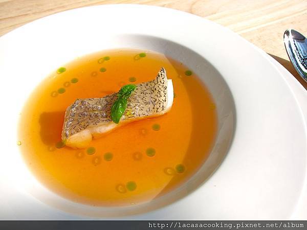 Cod fish with Tomato Consomme