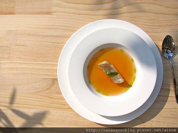 Cod fish with Tomato Consomme