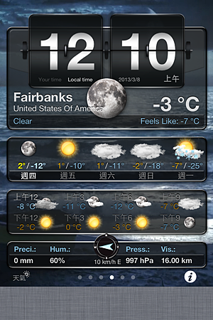 130308 Fairbanks半夜氣溫