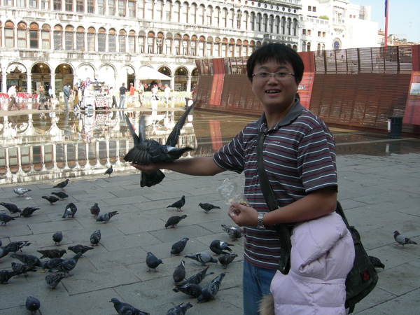 聖馬可廣場餵鴿子