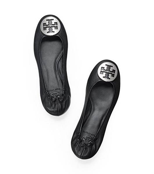 Tory-Burch-Nappa-Leather-Reva-Ballet-Flats silver