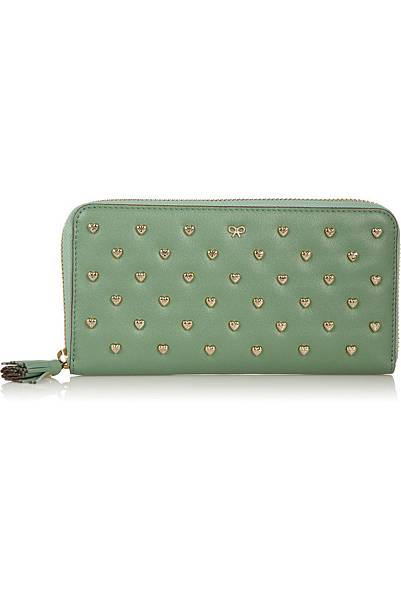 Joss studded leather wallet mint