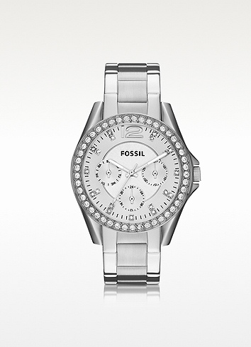 fossil silver Riley watch