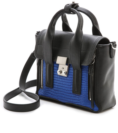 Mini Pashli Satchel in Cobalt & Black8