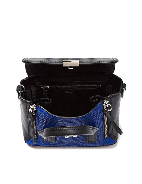 Mini Pashli Satchel in Cobalt & Black2