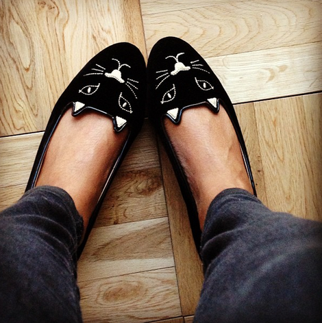 jourdan-dunn-and-charlotte-olympia-kitty-embroidered-velvet-flats-gallery