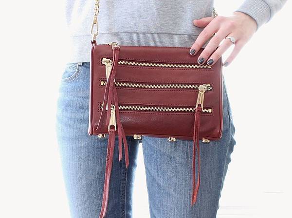 Rebecca Minkoff mini 5 zip burgundy2