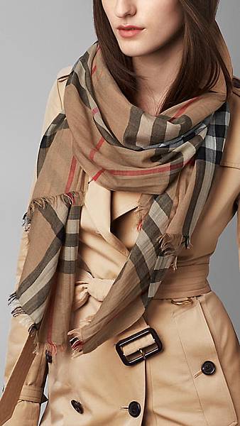 Burberry Camel Wool-Silk scarf46