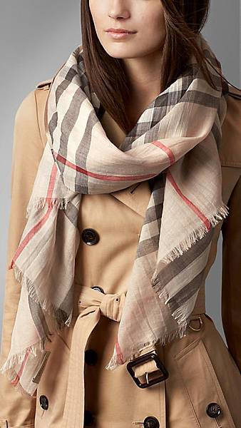 Burberry stone Wool-Silk scarf2