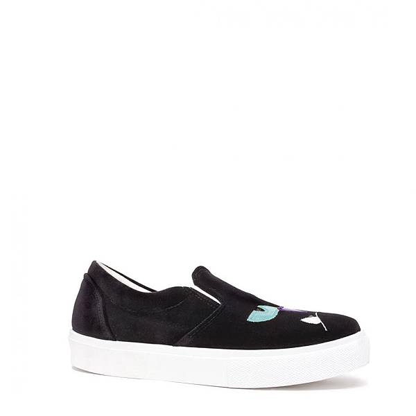 Chiara Ferragni BLACK VELVET BUD SLIP-ONS4