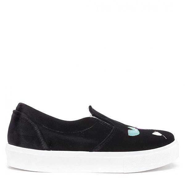 Chiara Ferragni BLACK VELVET BUD SLIP-ONS5