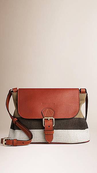 Burberry SMALL CANVAS CHECK AND LEATHER CROSSBODY BAG9