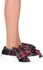 Joshua Sanders Multi Tartan Bow Sneakers6