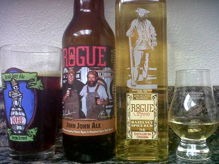 Rogue John John Hazelnut Brown Nectar Ale and Rogue Spirits Hazelnut Spice Rum