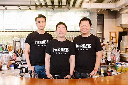 Heroes Beer Co 創辦人Chris（中）、Jason（右）和Angus（左）