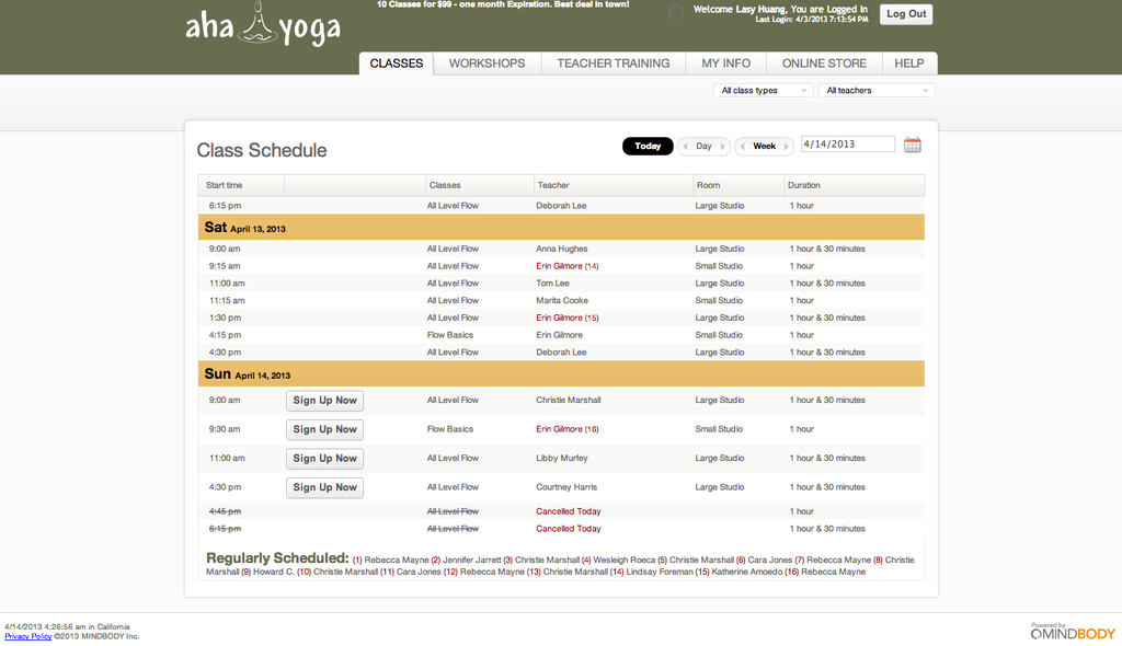 Aha booking system