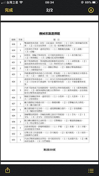 ［計程車、UBER]職業小客車駕照機械常識題庫：