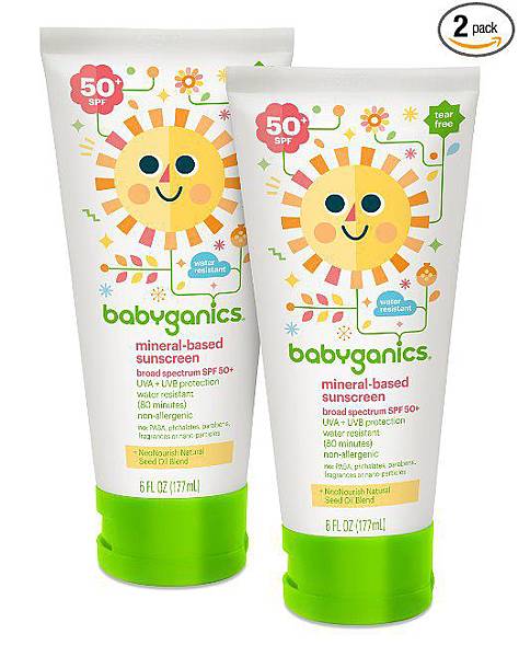 Babyganics Mineral-Based Baby Sunscreen Lotion, SPF 50, 6oz Tube (Pack of 2) 