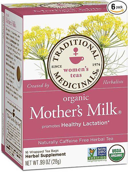 Traditional Medicinals Organic Mother's Milk, 16-Count Boxes, .99 oz., Pack of 6