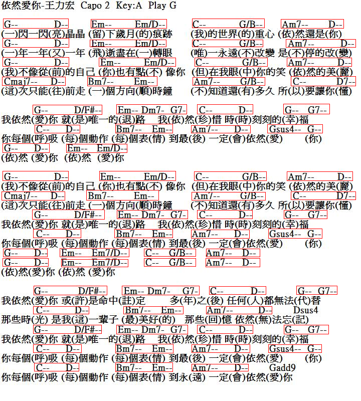 依然愛你吉他譜-王力宏