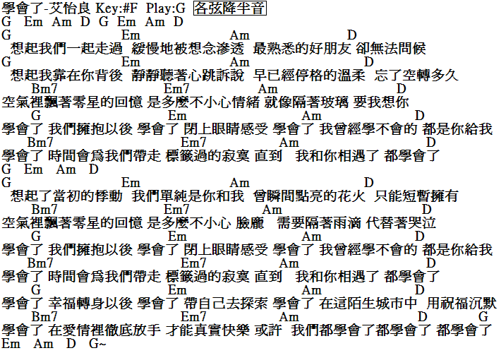 學會了吉他譜-艾怡良.PNG