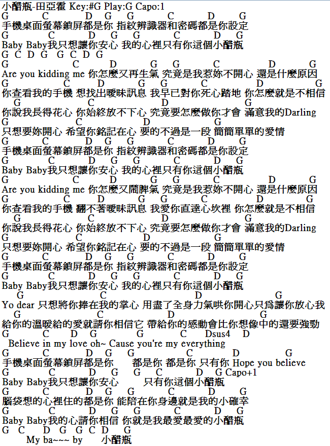 小醋瓶吉他譜-田亞霍.PNG