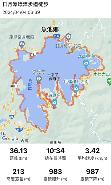 20240404 日月潭環潭徒步行，向山－玄光寺－文武廟