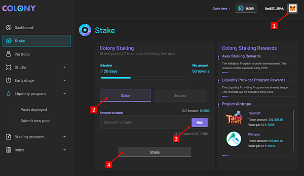 分享｜Stake your CLY to unlock all Colony features