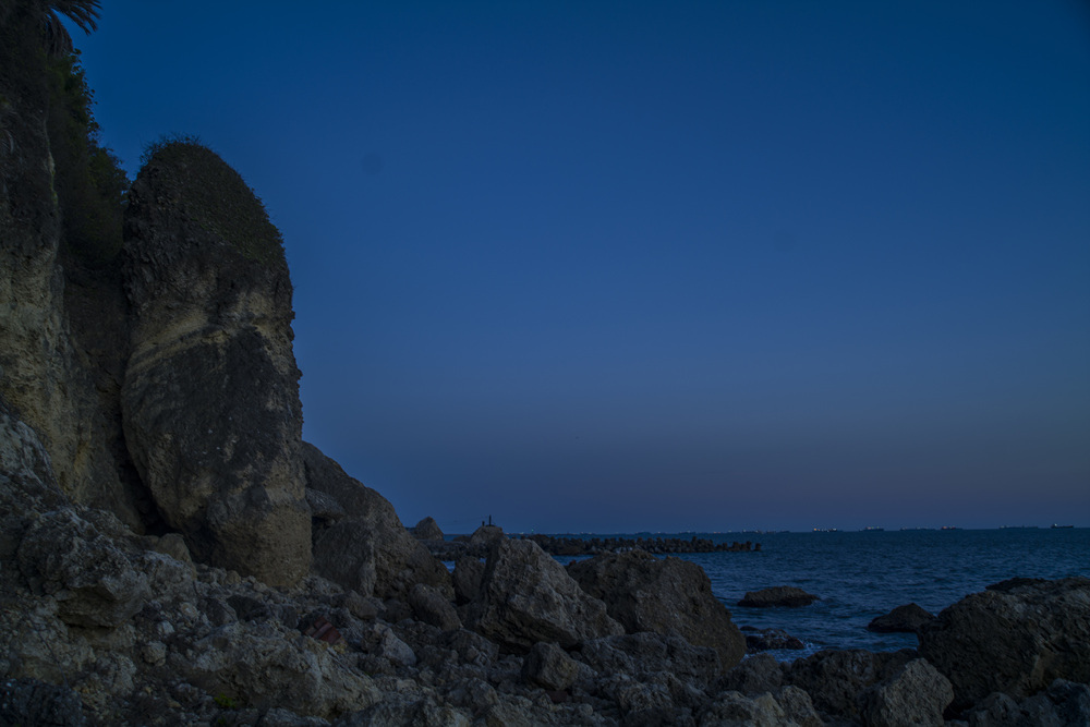 高雄柴山小漁村夕陽晚霞夜光記事