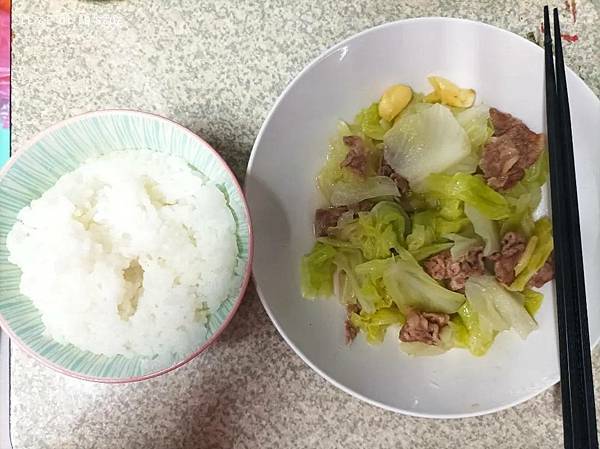 高麗菜+肉片