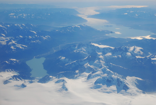 飛機上俯視Patagonia冰原
