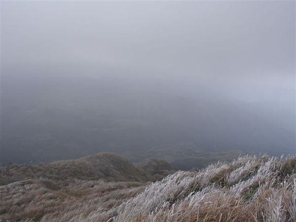 自東峰頂鳥瞰黃嘴山、大尖後山