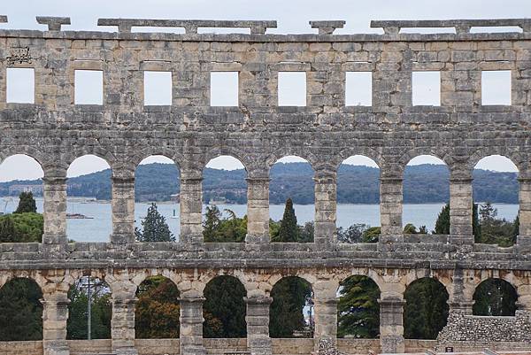 pula arena and adriatic sea