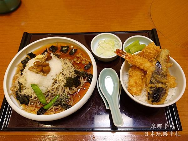 油や_戸隠蕎麥麵天丼 1360yen