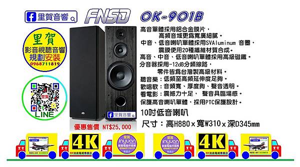 華成FNSD喇叭 OK-901B 10吋