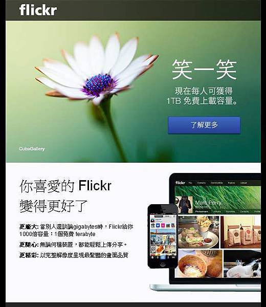 flickr容量1TB