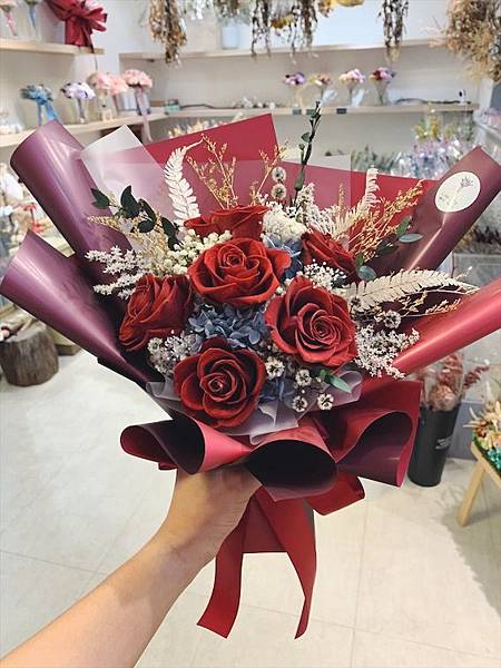 母親節花束推薦,永生花束紅色質感花束.JPG 母親節花束推薦,永生花束紅色質感花束.JPG