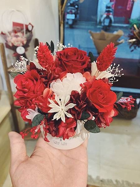 母親節花束推薦,紅色永生花盆栽,永生花質感盆栽.JPG 母親節花束推薦,紅色永生花盆栽,永生花質感盆栽.JPG