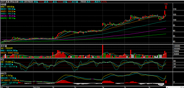 鴻海2317 日K圖