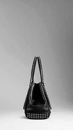 small bridle leather studded tote bag 2