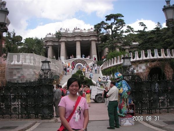 Park Guell and somebody dressed like the dragon