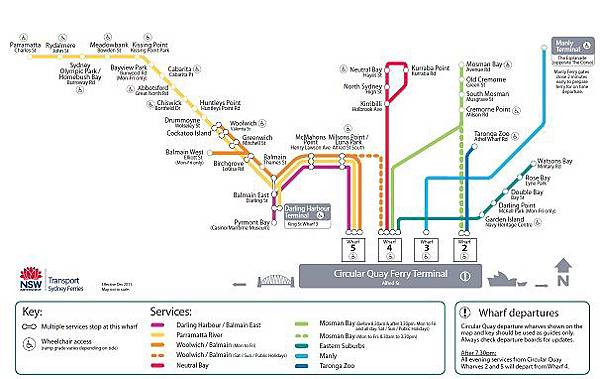 Sydney Ferry Map