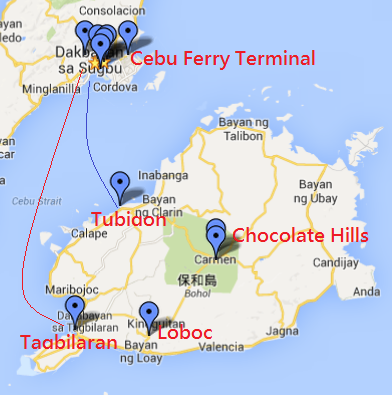 cebu to bohol route